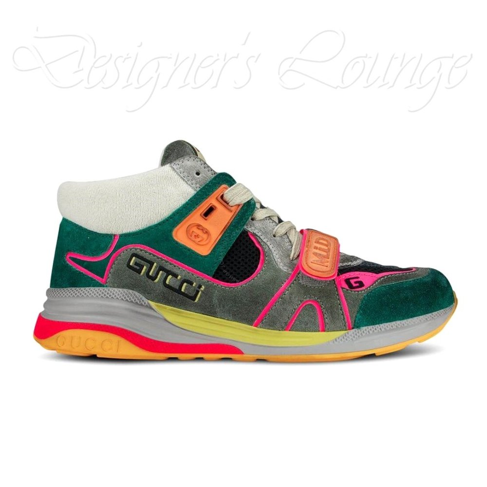 ⚡️SOLD! NEW GUCCI Men's Ultrapace Mid Top Suede Leather Sneakers 8 US / 7.5 G - Picture 2 of 12